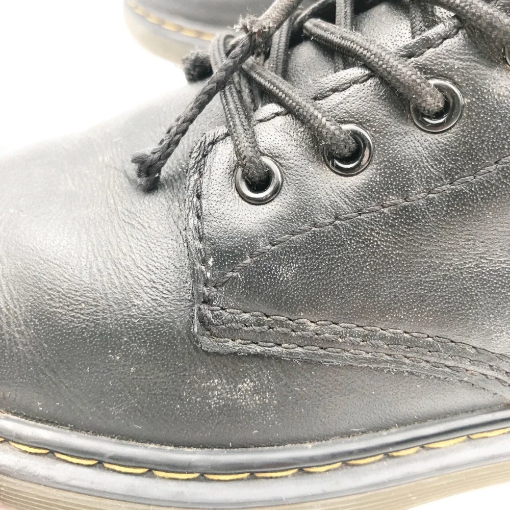 Dr. Martens Shoes Youth 3 1460 J Black Leather Lace Up Side Zip Combat Boots